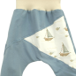 Preview: Pumphose Meno triangolo Küstenkind Boote Fische Sweat taubenblau (Bündchen beige)