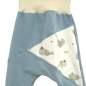 Preview: Pumphose Meno triangolo Küstenkind Wale Schiffchen Sweat taubenblau (Bündchen beige)