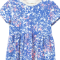 Preview: Basic Kleid Blau gesprenkelt (Bündchen grau) 86-128