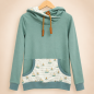 Preview: Hoodie [ Damen ] Küstenkind Boote (Sweat mint) (Bündchen mint)