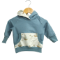 Preview: Hoodie [ Kids 8-16 Jahre ] Küstenkind Boote & Fische [Taubenblau]