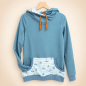 Preview: Hoodie [ Damen ] Küstenkind Boote (Sweat taubenblau) (Bündchen taubenblau)