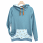 Preview: Hoodie [ Damen ] Küstenkind Boote (Sweat taubenblau) (Bündchen taubenblau)