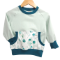 Preview: Pullover [ Kids 1-7 Jahre ] Eukalyptus (Sweat hell mint) (Bündchen petrol)