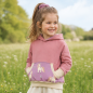 Preview: Hoodie [ Kids 8-16 Jahre ] Einhorn Glitzer (Sweat altrosa) (Bündchen beige)