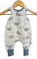 Preview: Strampler Küstenkind Wale Schiffchen (Bündchen taubenblau)