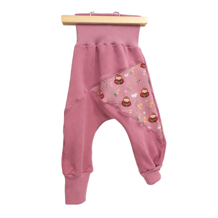 Pumphose Meno triangolo Ladybug Marienkäfer Sweat altrosa (Bündchen altrosa)