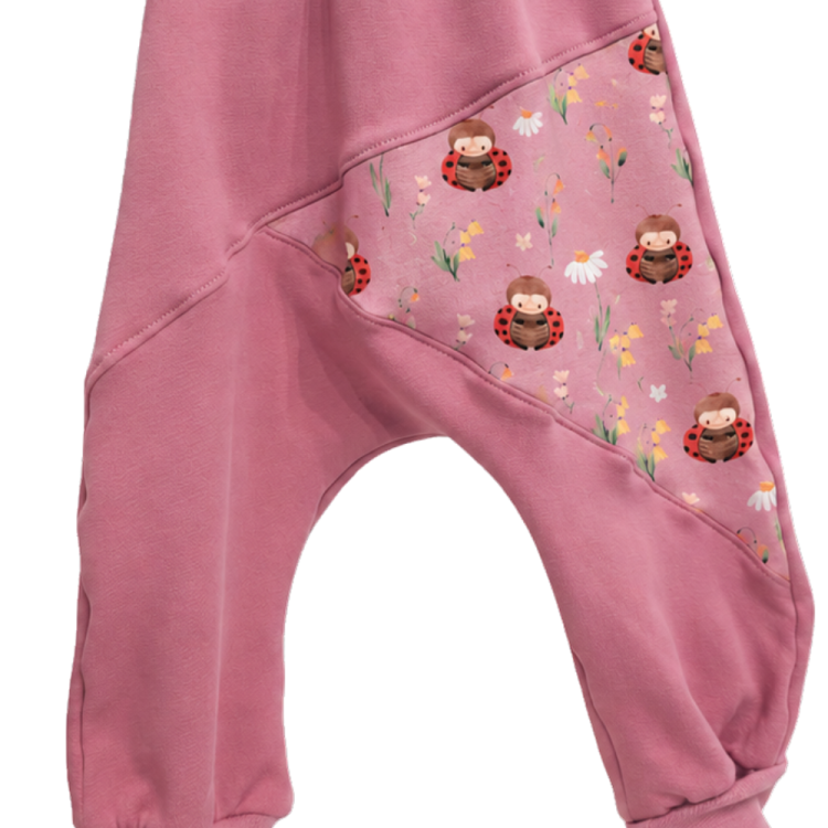 Pumphose Meno triangolo Ladybug Marienkäfer Sweat altrosa (Bündchen altrosa)