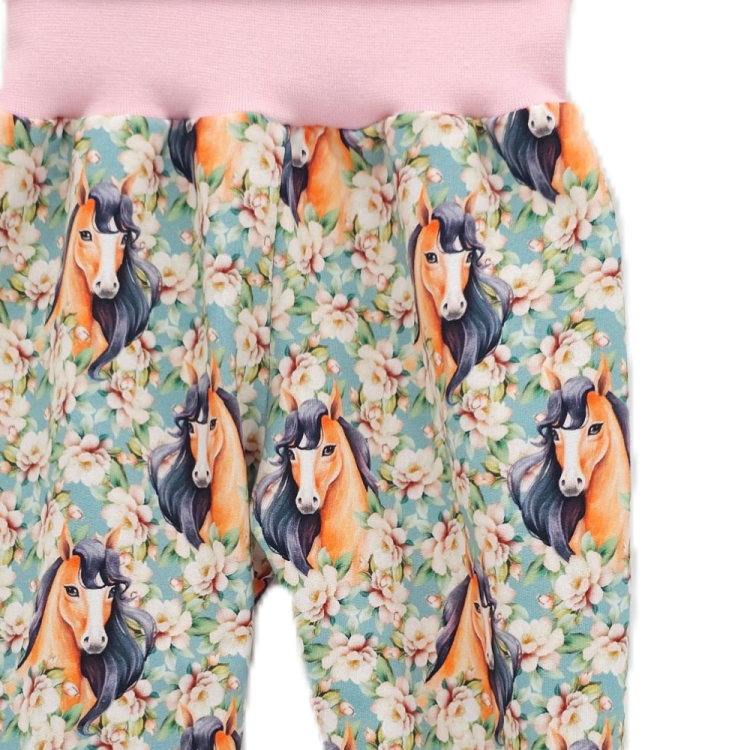 Pumphose Flower Horses (Bündchen rosa)