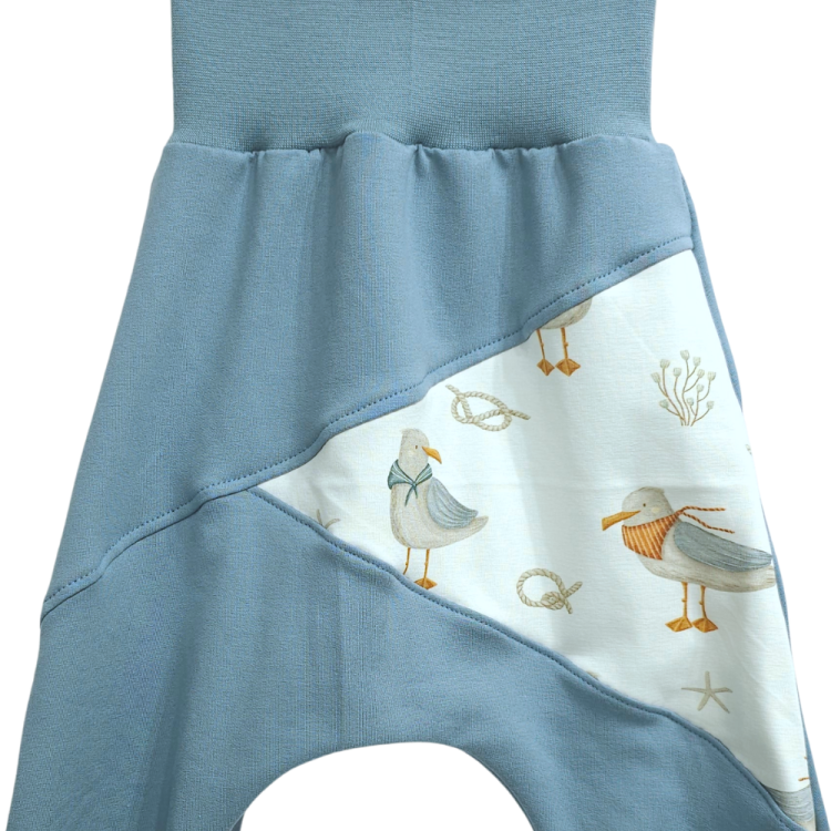 Pumphose Meno triangolo Küstenkind Möwe Sweat taubenblau (Bündchen taubenblau)
