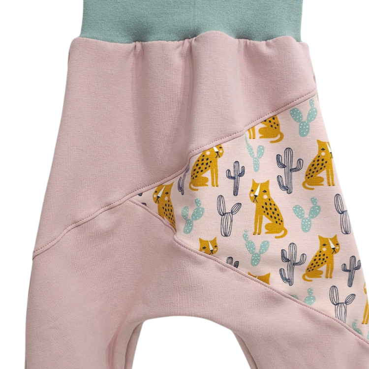 Pumphose Meno triangolo Leopard Sweat rosa (Bündchen mint)