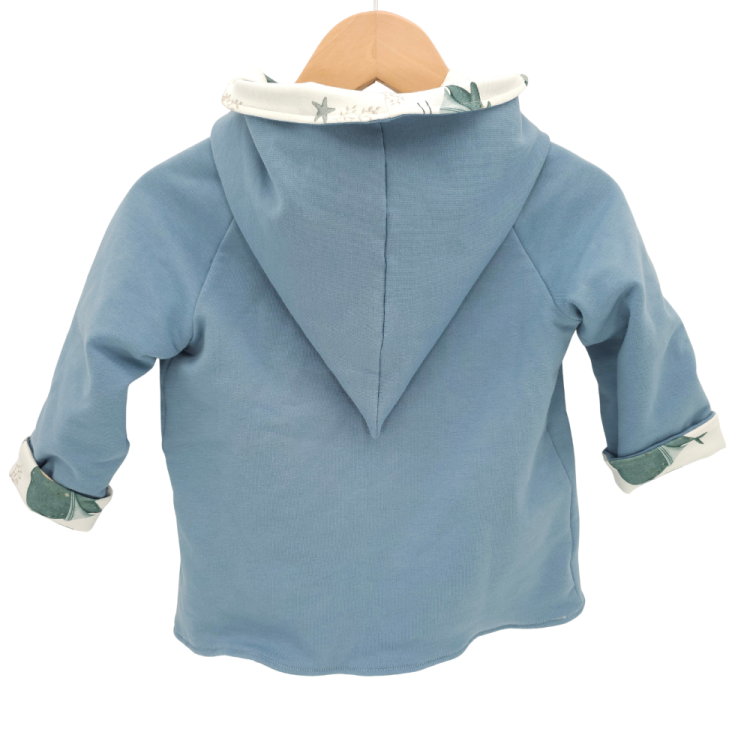 Wendejacke Küstenkind Wale Schiffe / Taubenblau