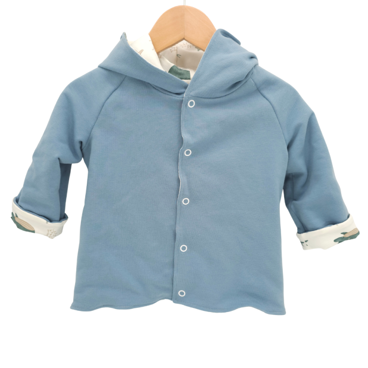 Wendejacke Küstenkind Wale Schiffe / Taubenblau