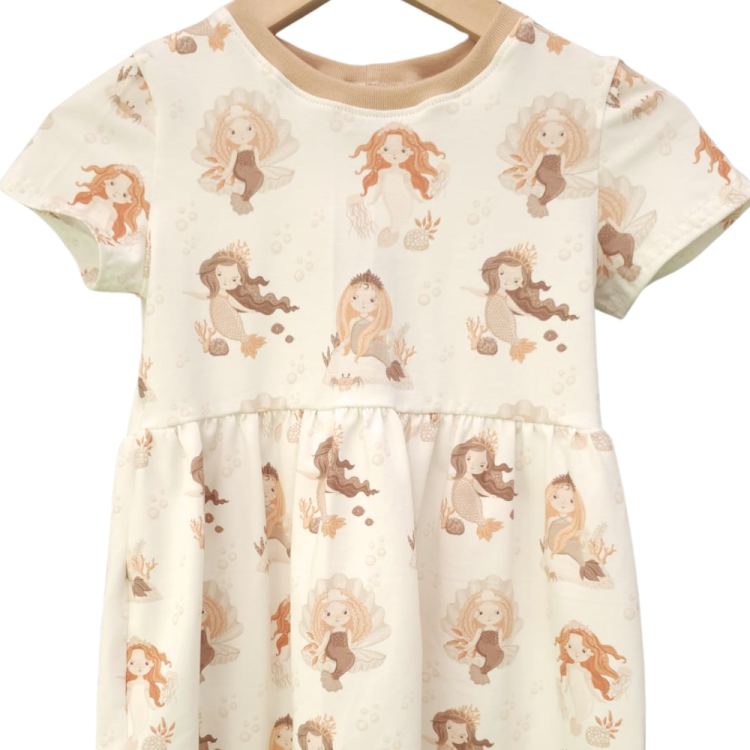 Basic Kleid Ocean Dreams Meerjungfrauen (Bündchen beige) 134 - 164