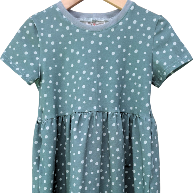 Basic Kleid  Under the Sea dunkel Punkte (Bündchen mint) 134 - 164