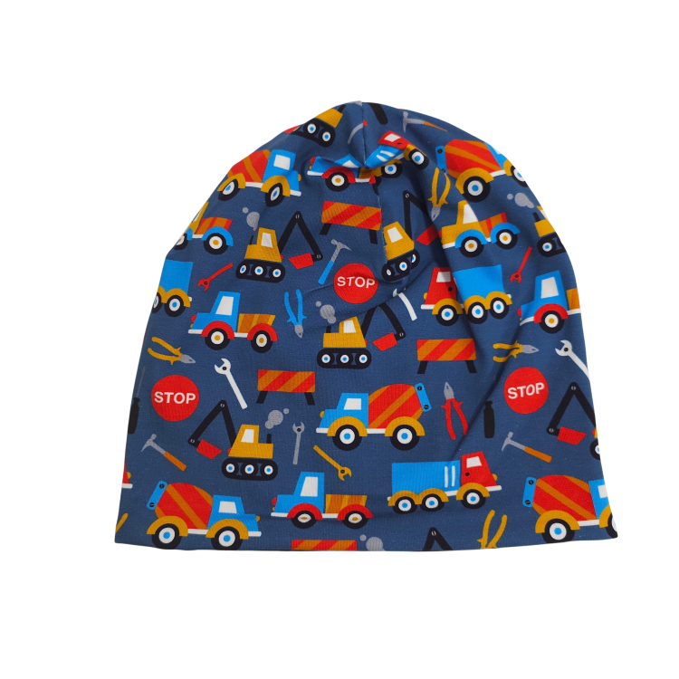Wendebeanie Baufahrzeuge Stop