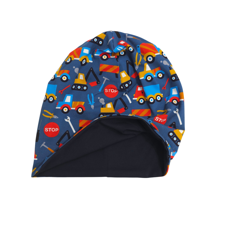 Wendebeanie Baufahrzeuge Stop