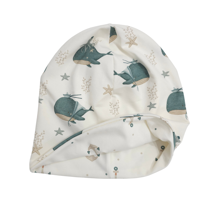 Wendebeanie Küstenkind Wale Oktopus