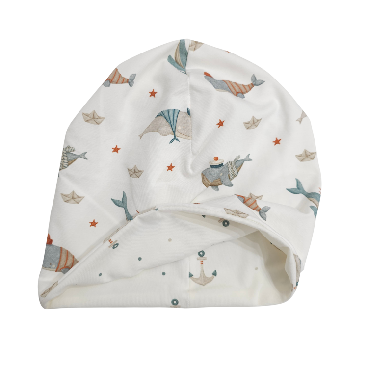 Wendebeanie Küstenkind Wale Schiffchen