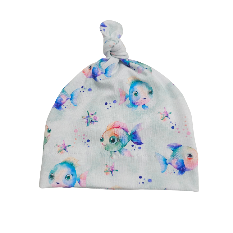 Knotenmütze Bunte Fische hell