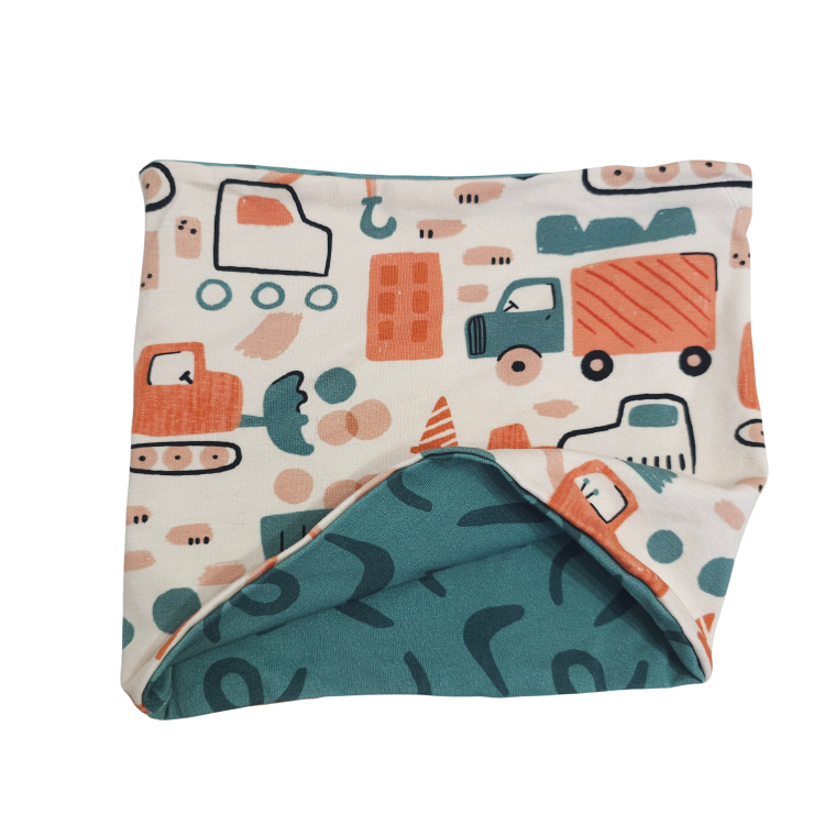 Wendeschlupfschal kleine Bauarbeiter (innen grün)