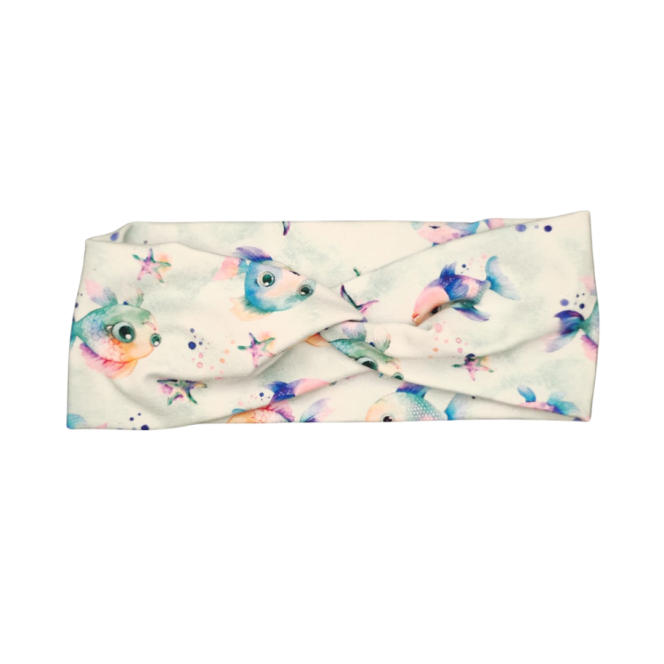 Knotenstirnband bunte Fische hell
