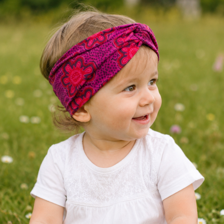Knotenstirnband Purple Flower