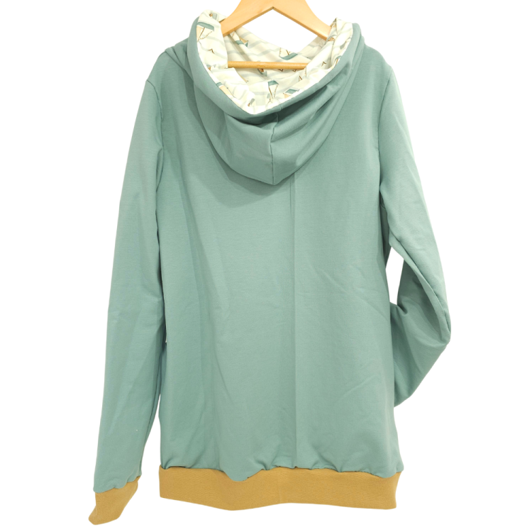Hoodie [ Damen ] Küstenkind Boote (Sweat mint) (Bündchen mint)