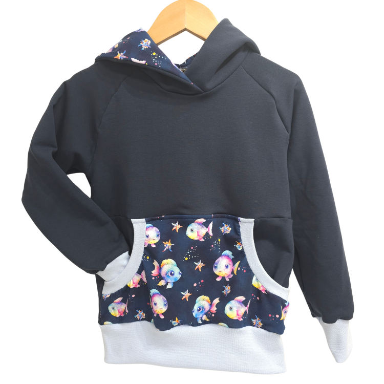 Hoodie [ Damen ] Bunte Fische Dunkel