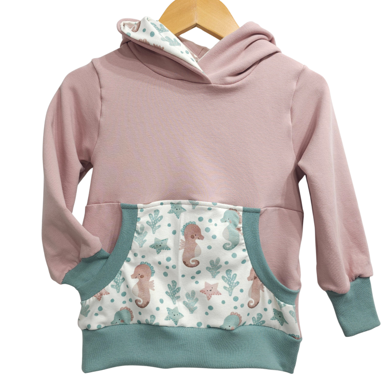 Hoodie [ Kids 1-7 Jahre ] Under the Sea Seepferdchen rosa
