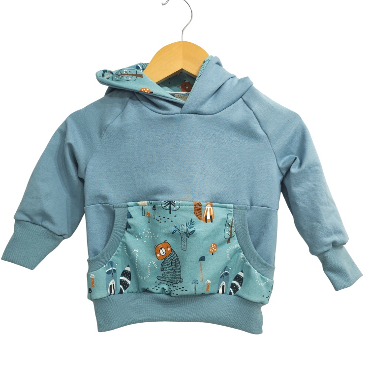 Hoodie [ Kids 8-16 Jahre ] Waldtiere Dachs [Taubenblau]