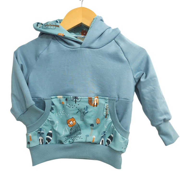 Hoodie [ Kids 1-7 Jahre ] Waldtiere Dachs [Taubenblau]