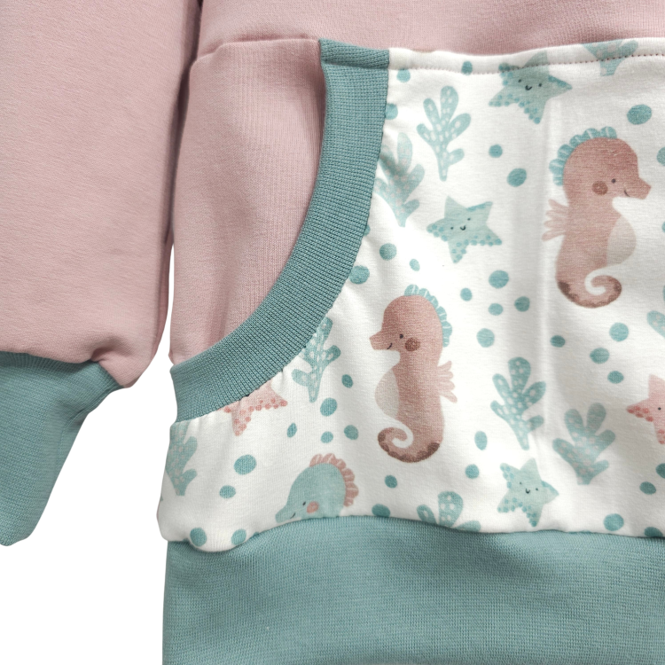 Hoodie [ Kids 8-16 Jahre ] Under the Sea Seepferdchen Rosa