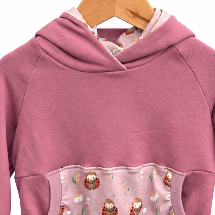 Hoodie [ Kids 1-7 Jahre ] Ladybug Marienkäfer (Sweat altrosa) (Bündchen altrosa)