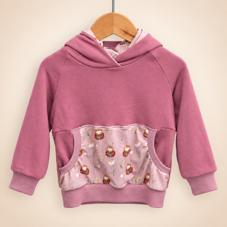 Hoodie [ Kids 1-7 Jahre ] Ladybug Marienkäfer (Sweat altrosa) (Bündchen altrosa)