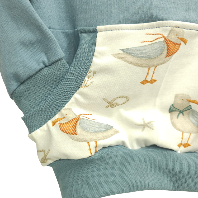 Pullover [ Kids 1-7 Jahre ] Küstenkind Möwe (Sweat taubenblau)