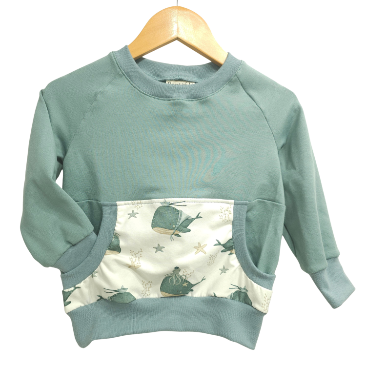 Pullover [ Kids 8-16 Jahre ] Küstenkind Wale Oktopus (Sweat mint)