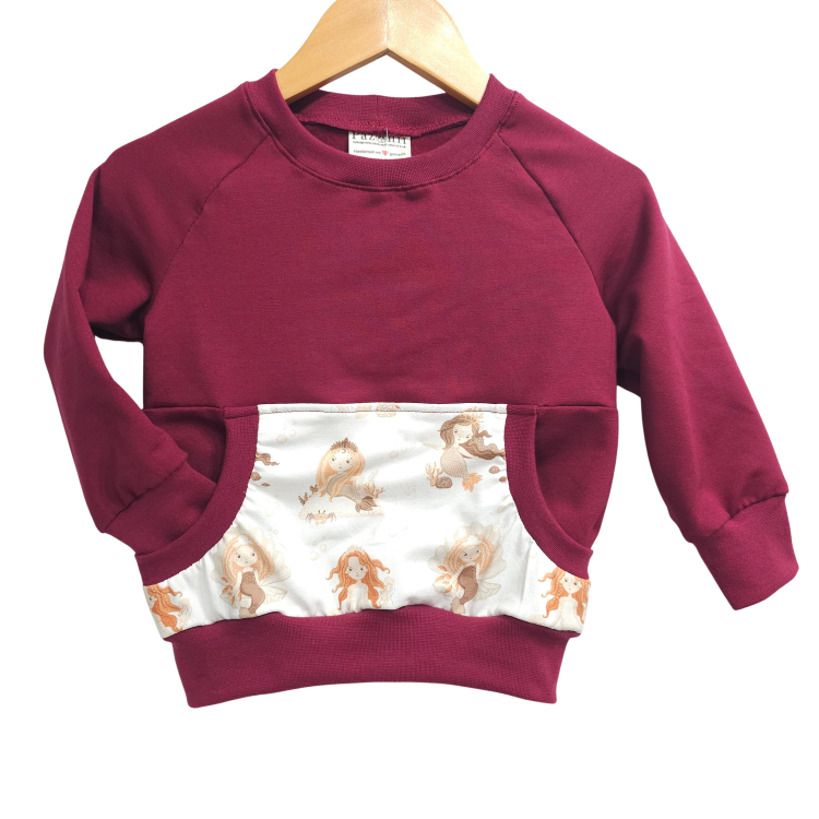 Pullover [ Kids 1-7 Jahre ] Ocean Dreams Meerjungfrauen (Sweat bordeaux)