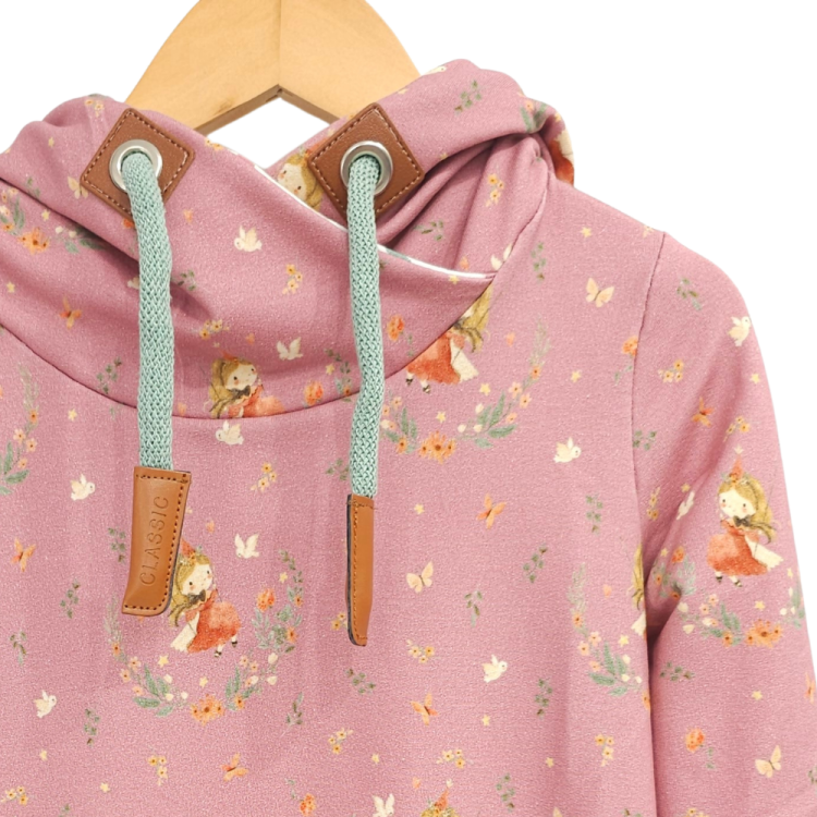 Hoodie [ Damen ] Fairyland altrosa (Bündchen bordeaux)