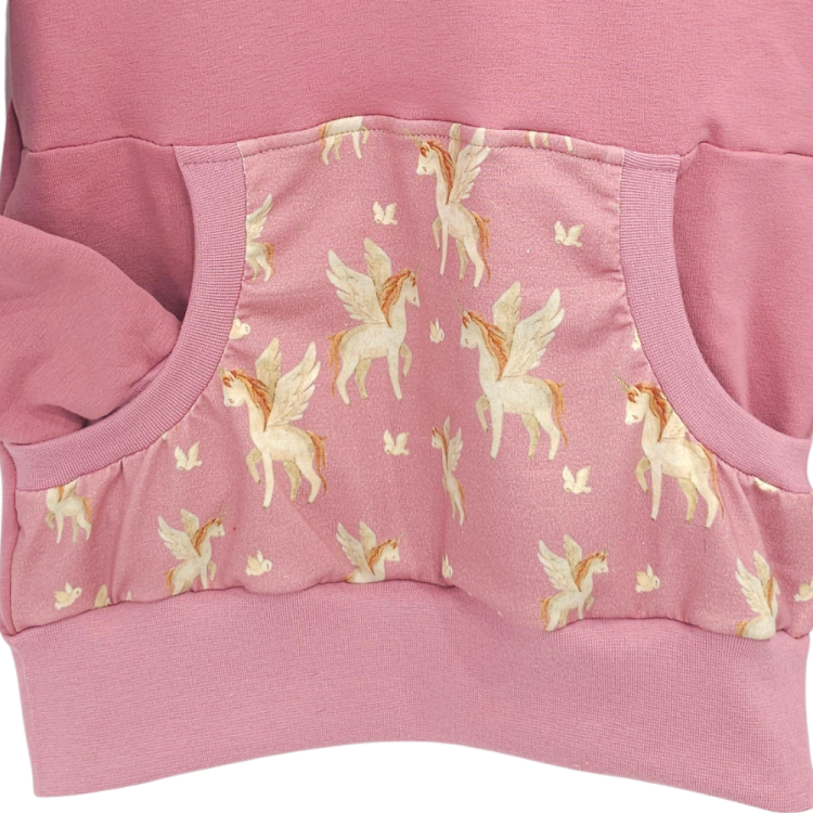 Hoodie [ Kids 1-7 Jahre ] Fairyland Alicorn (Sweat altrosa) (Bündchen altrosa)