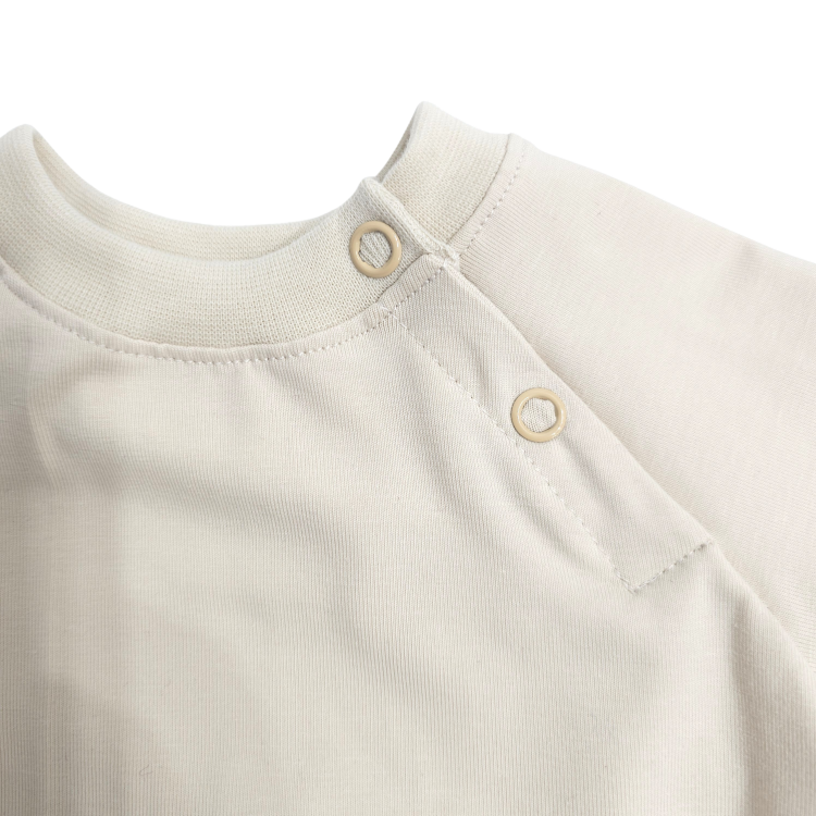 Sweatshirt mit Knopfleiste [ Babys ] Basic Natur
