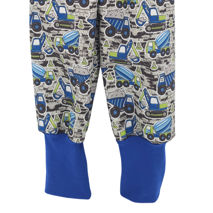 Softshell Hose blaue Baufahrzeuge