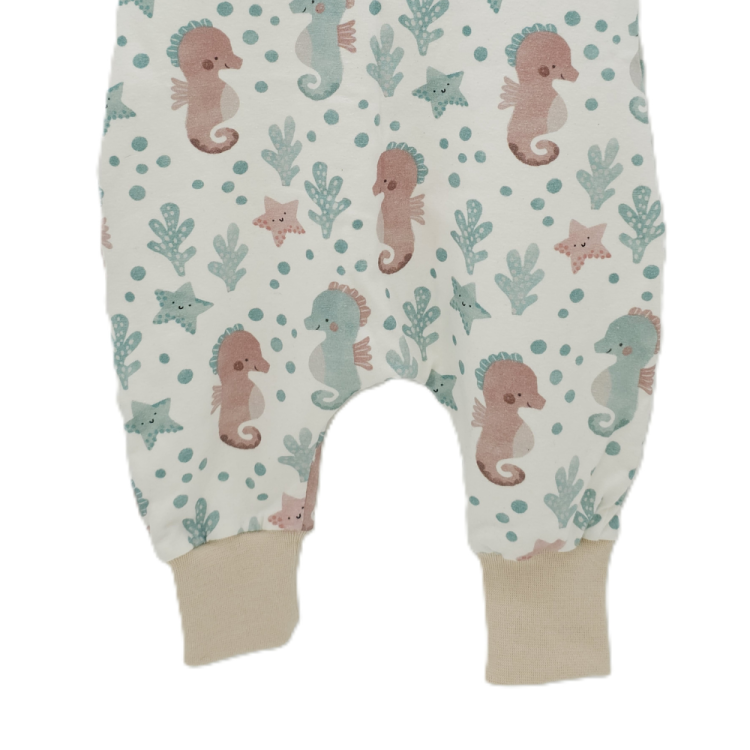 Strampler Under the Sea Seepferdchen (Bündchen beige)