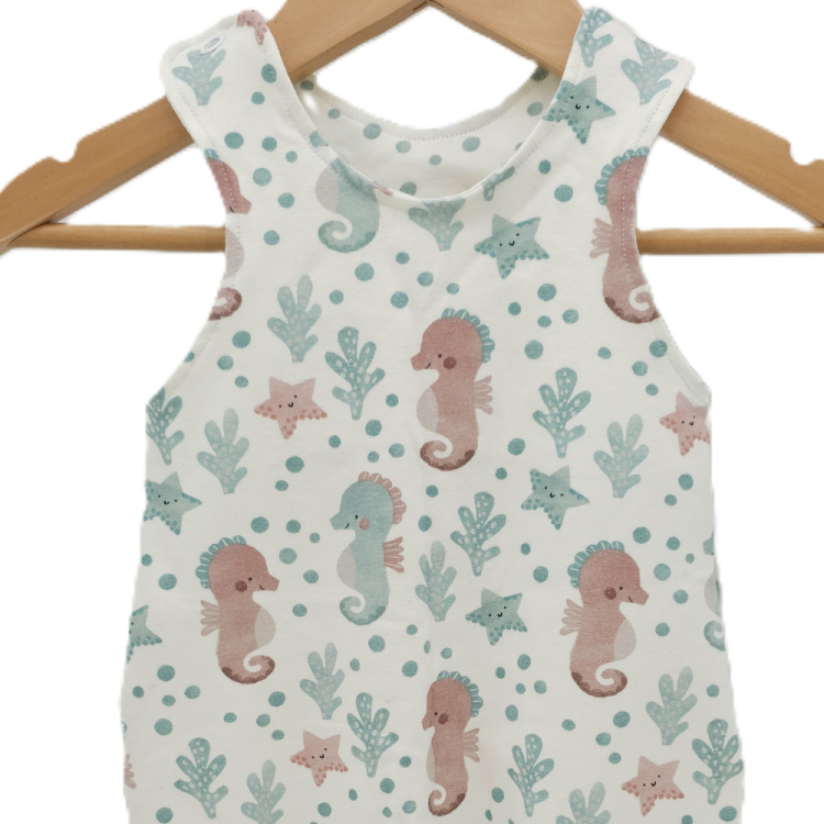 Strampler Under the Sea Seepferdchen (Bündchen beige)