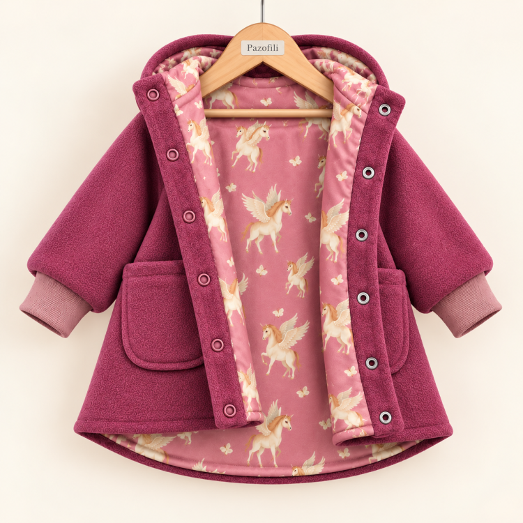 Walkjacke [ Kids 68-146 ] altrosa Innen Fairyland Alicorn
