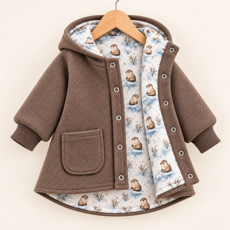 Walkjacke [ Kids 68-146  ] dunkelbraun Innen Otter