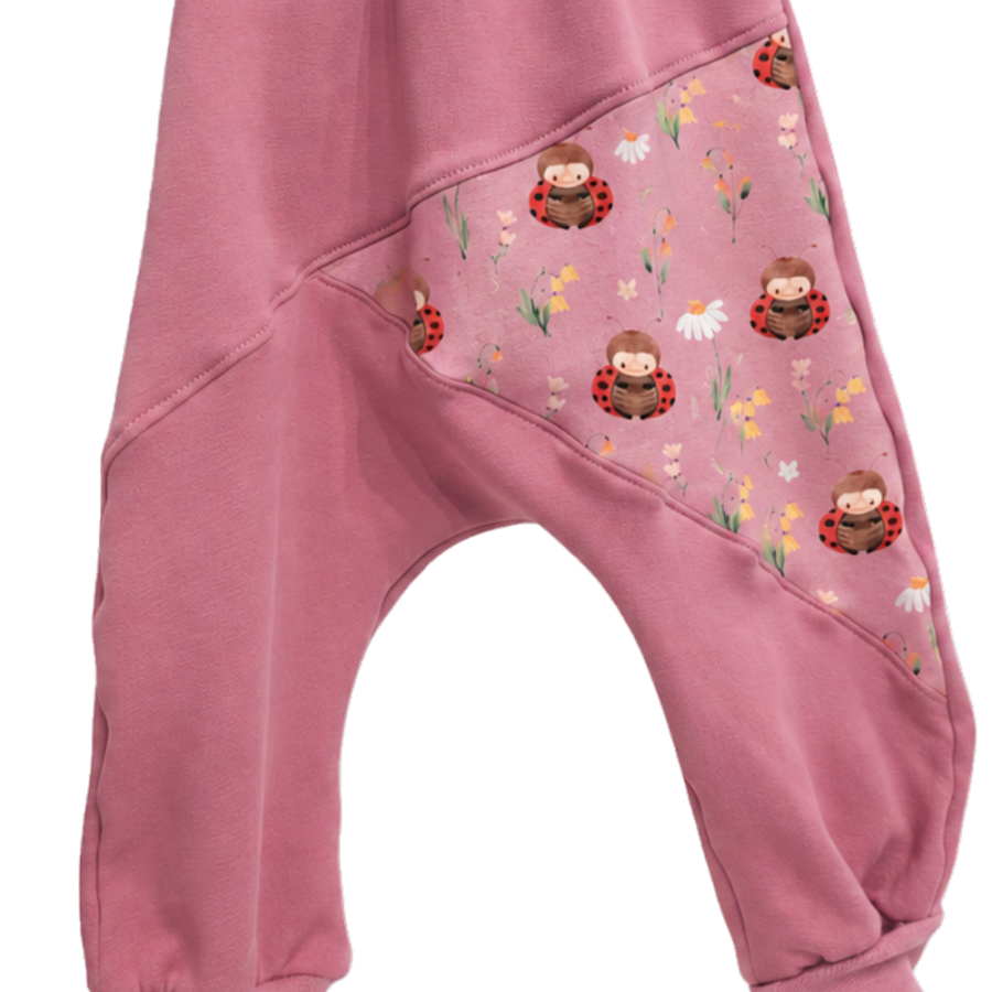 Pumphose Meno triangolo Ladybug Marienkäfer Sweat altrosa (Bündchen altrosa)