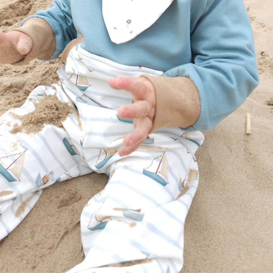 Pumphose Küstenkind Boote (Bündchen braun)