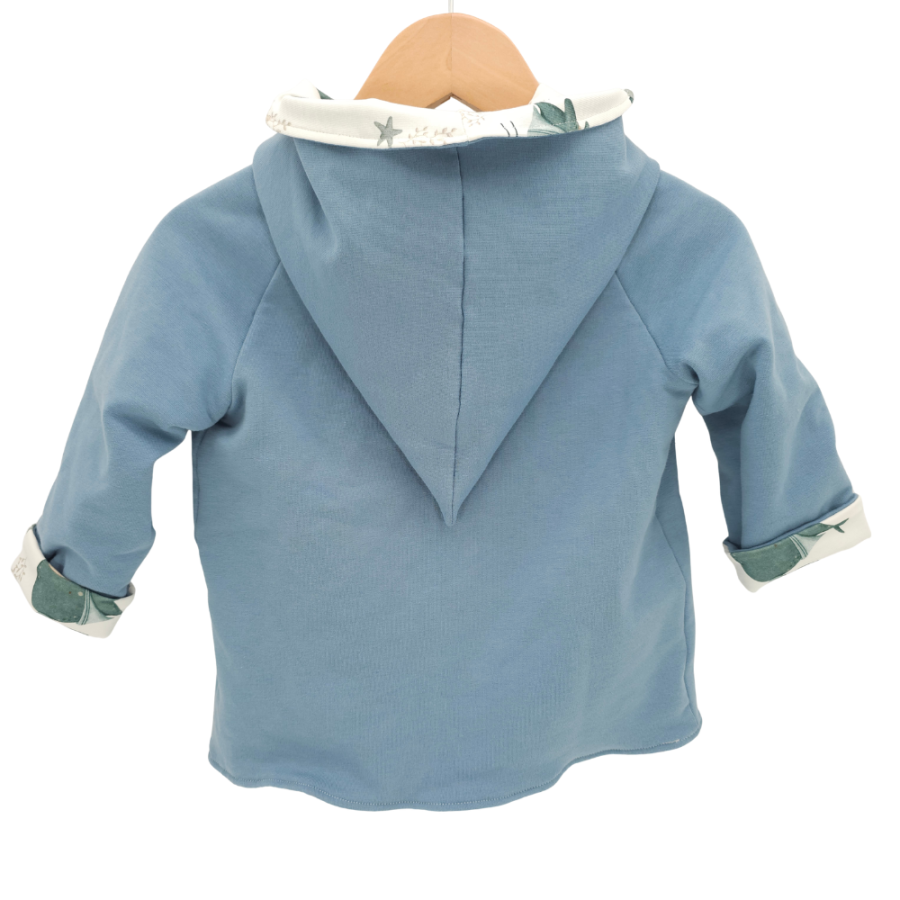 Wendejacke Küstenkind Wale Schiffe / Taubenblau