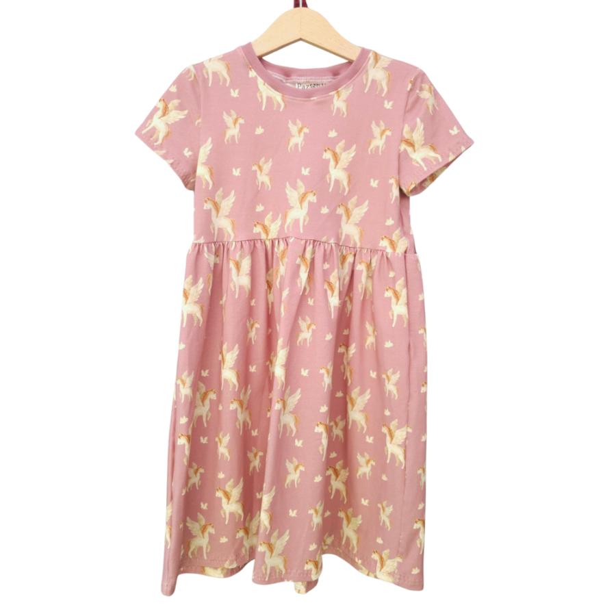 Basic Kleid Fairyland Einhörner (Bündchen altrosa) 164 - 164